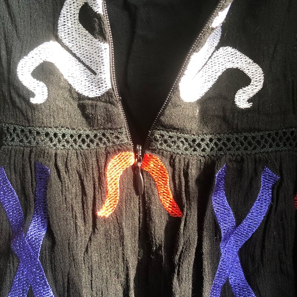 Free People Floral Embroidered Tank Sun Dress M - Picture 6 of 6